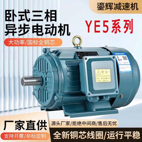 YE5一级能效卧式三相异步电动机380V电动机工业节能全铜国标电机