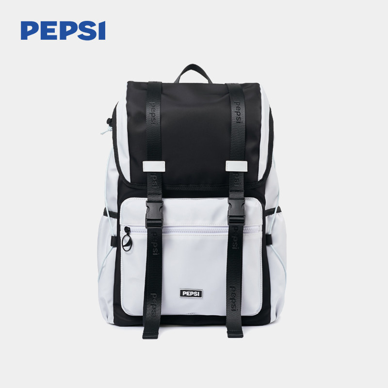 Pepsi/百事百搭撞色双肩包男女个性大容量电脑包通勤旅行户外背包