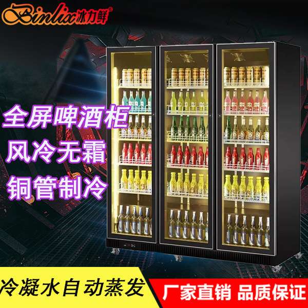 冰力鲜网红酒吧啤酒柜鲜花蛋糕保鲜柜风冷无霜冷藏酒水冰柜一体机