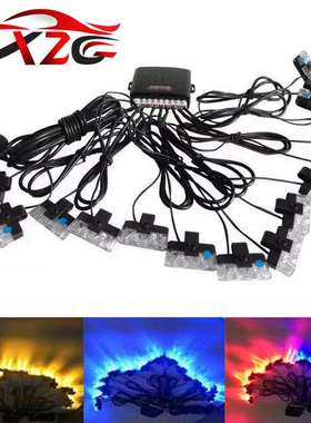 厂家一拖十六中网爆闪灯大功率汽车夹子灯32LED红蓝警示信号灯