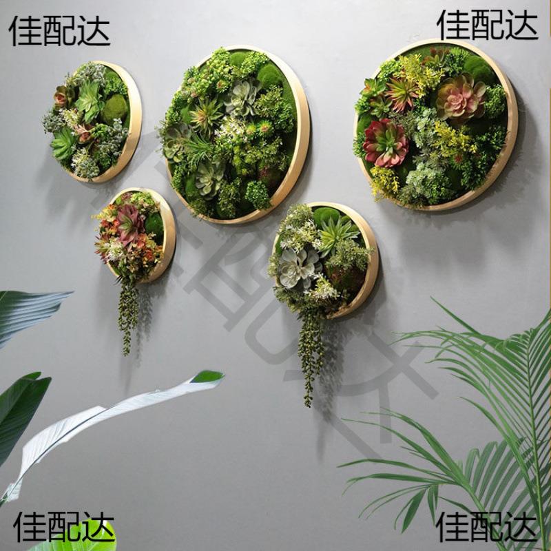 创意绿植墙体植圆形墙壁餐厅墙面框装饰壁挂花植物挂墙客厅