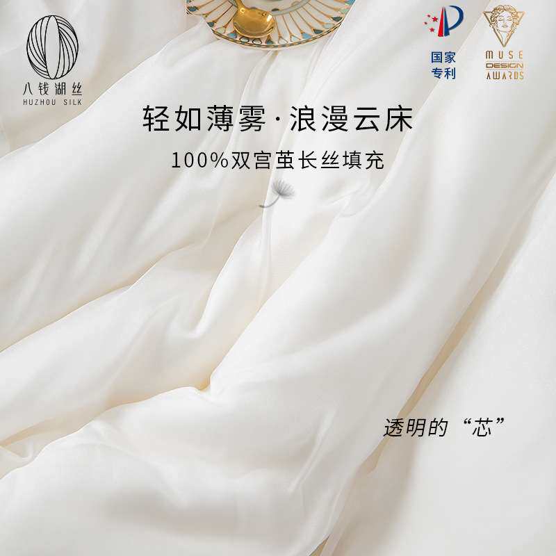 手选双宫茧超轻100桑蚕丝夏凉被春秋冬被芯手工拉制蚕丝被A类母婴