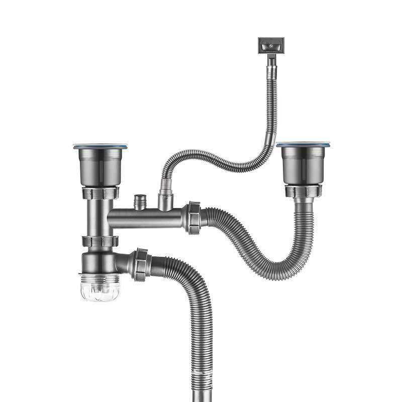 【新款】下水器厨房防臭防虫易安装清洁单双槽洗菜水盆下水管配件