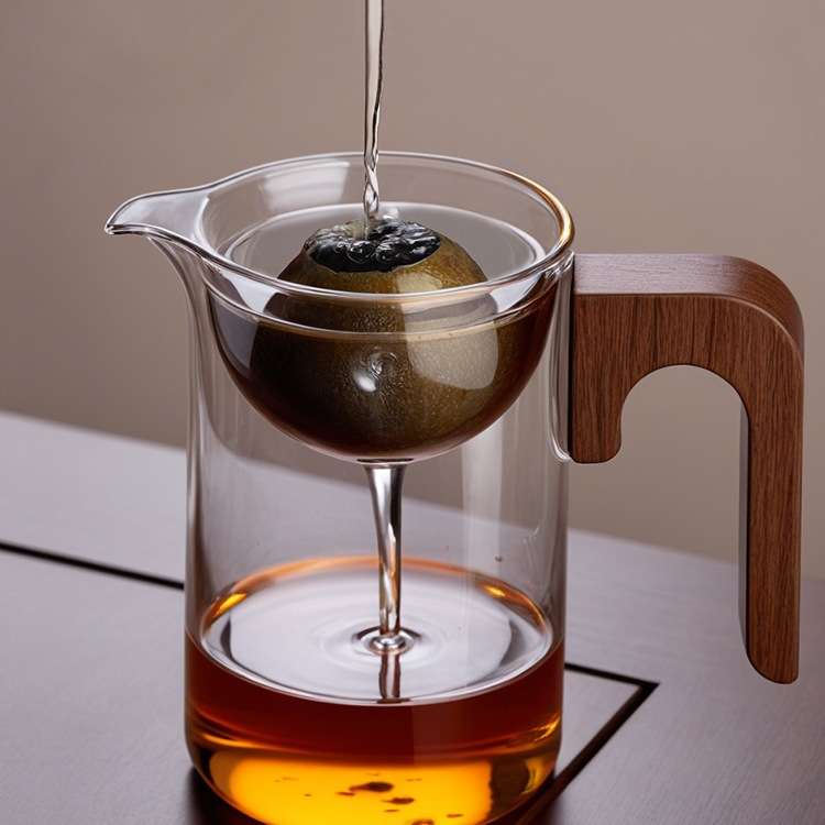 欧纳普小青柑泡茶壶玻璃公道杯茶滤网茶漏一体茶水分离分茶器