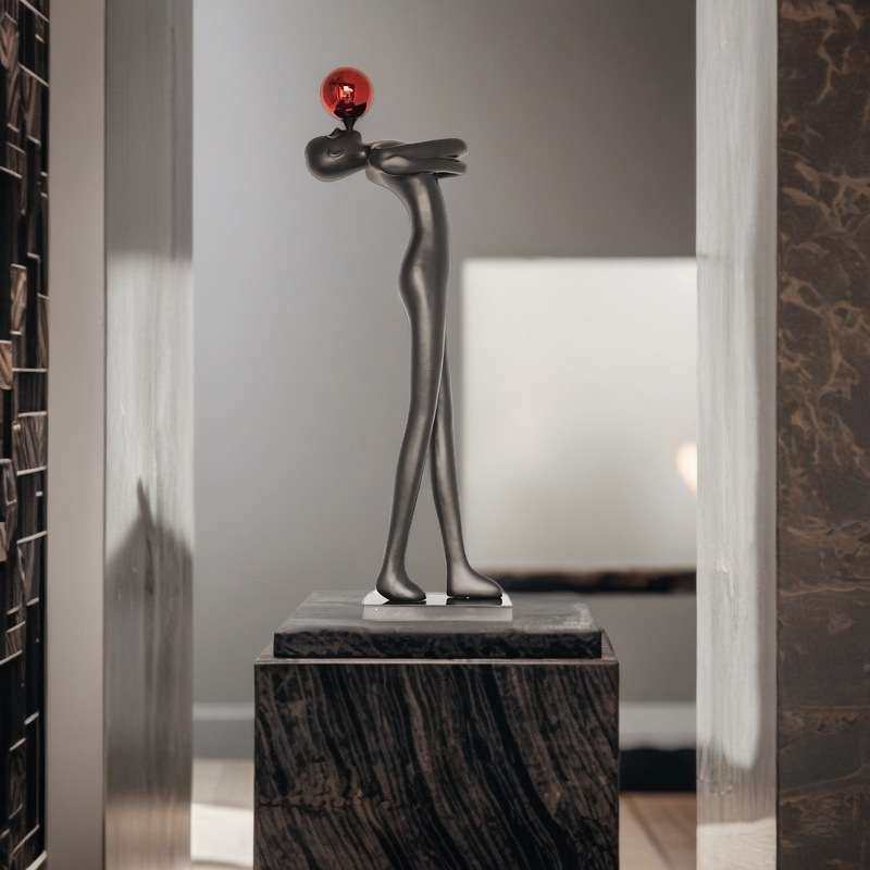 抽象人物雕塑摆件简约轻奢电视柜两边壁龛玄关细长型高款家居饰品