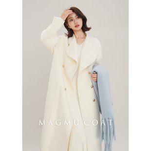 山羊绒外套25年秋冬新款 羊毛双面呢大衣女中长款 梦续 MAGMU