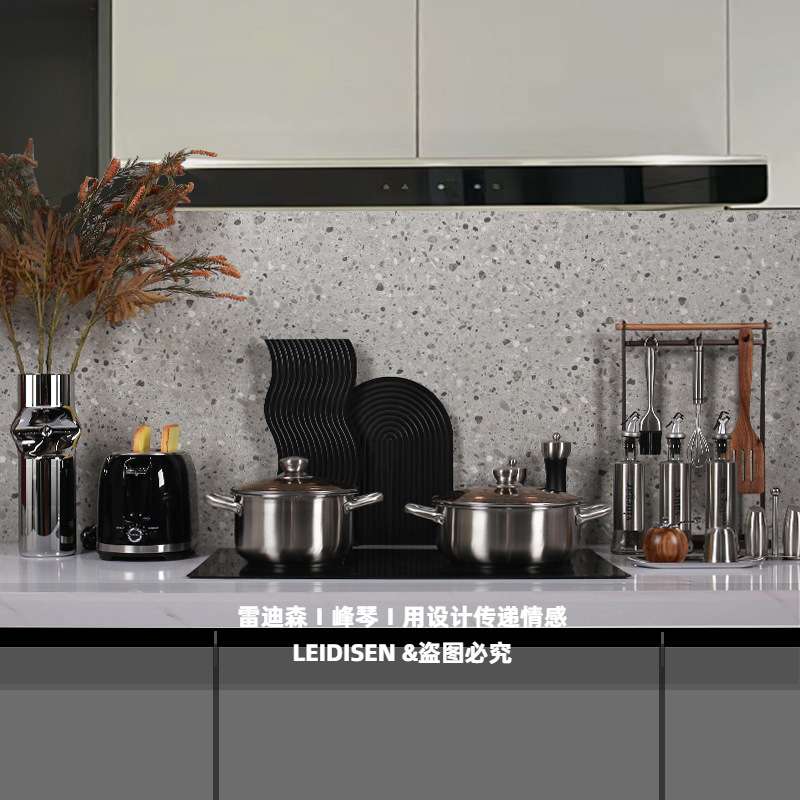 轻奢样板间厨房摆件组合装饰品不锈钢锅具用品软装道具美式风现代
