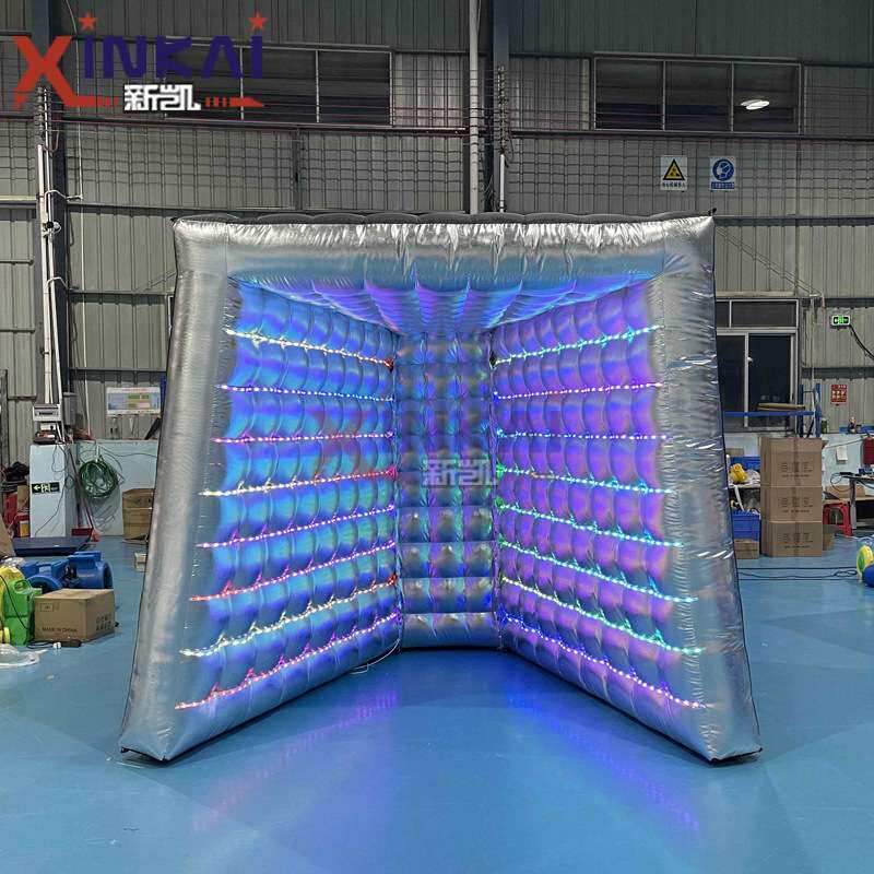 室外便携式灯光充气时尚照相亭V形LED充气商用 照相亭外壳