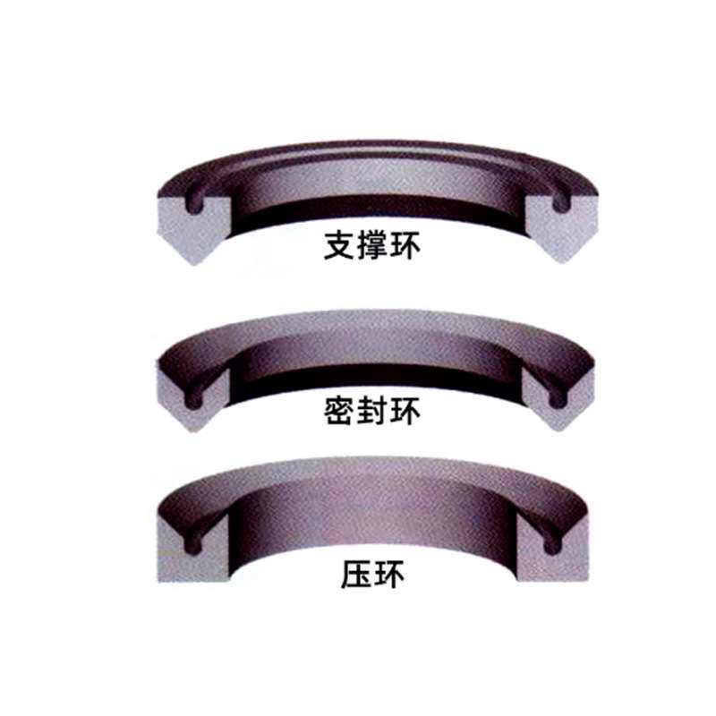 V型夹布组合密封圈内径300-520橡胶加布油封液压油缸轴用V形组合