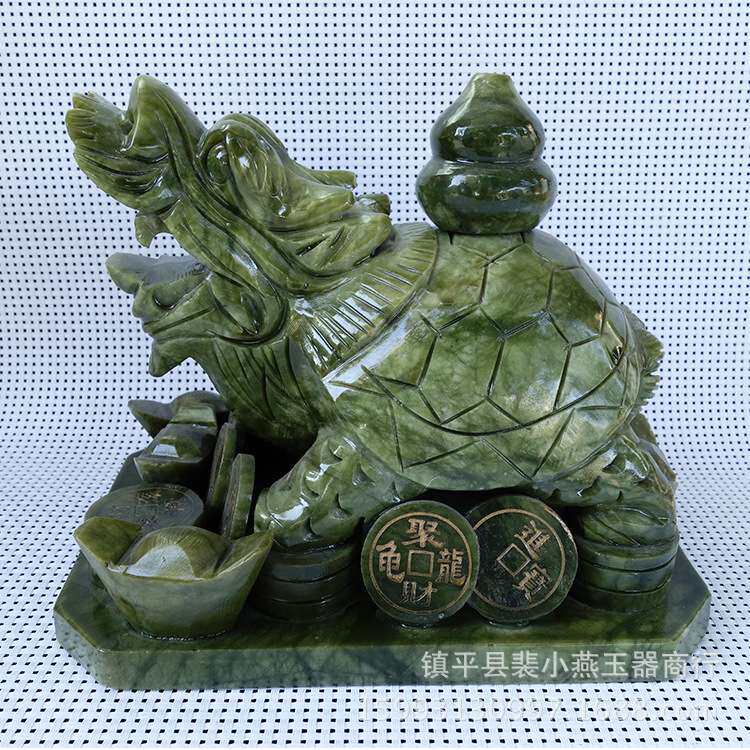 南玉龙龟子母摆件家居摆件工艺品厂家