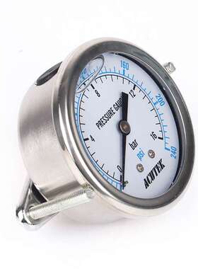 ACUTEK带支架轴向耐震压力表 YN60Z  16bar PT1/4 液压抗震压力表