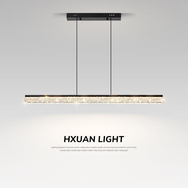 餐厅吊灯意式极简新款吧台岛台主灯高端轻奢护眼饭桌一字长条灯具