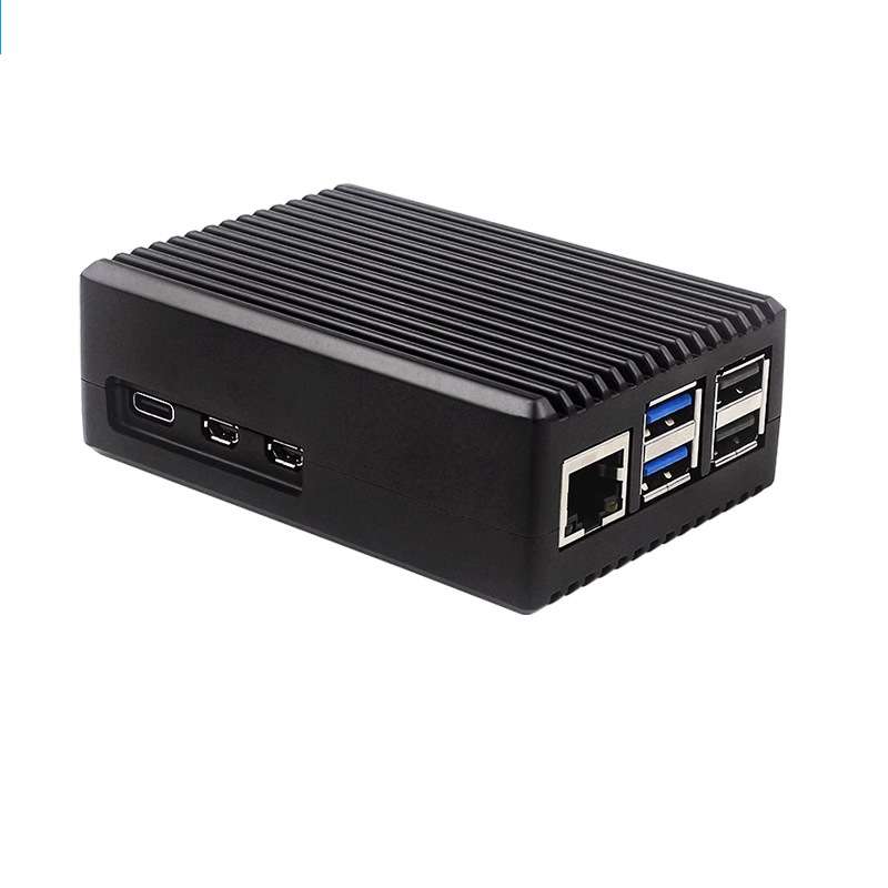 树莓派5代铝合金外壳 Raspberry Pi 5被动散热降温金属铠甲保护壳