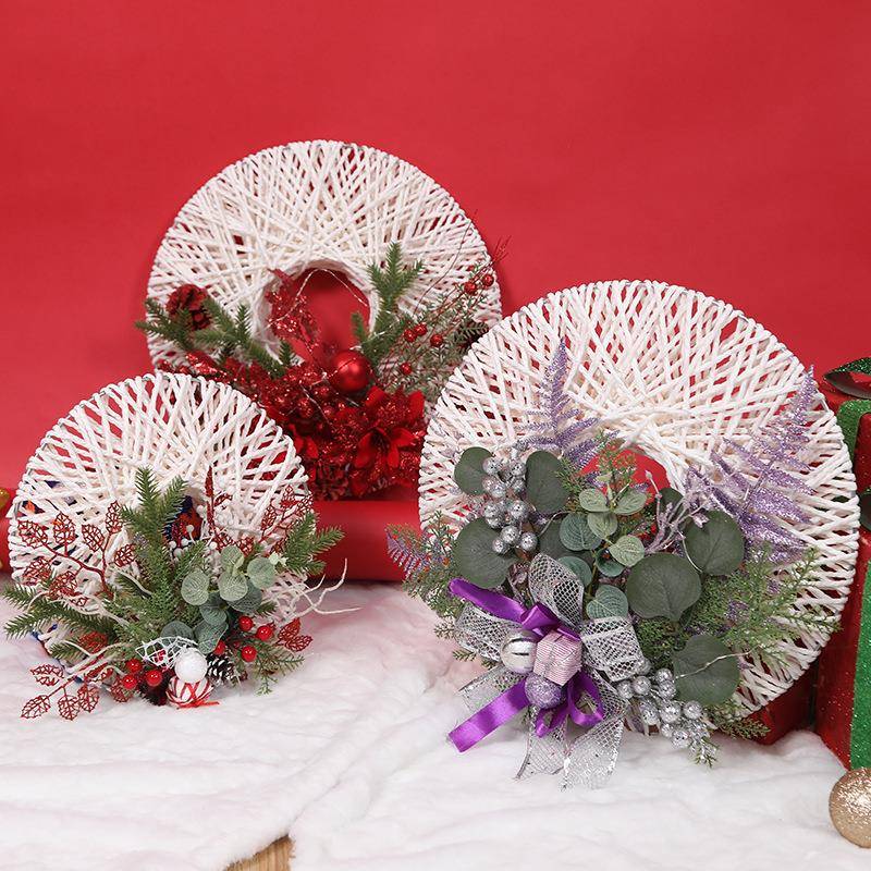 久弘新款圣诞节装饰品创意绕线花环40cm加厚圣诞花环橱窗圣诞挂饰