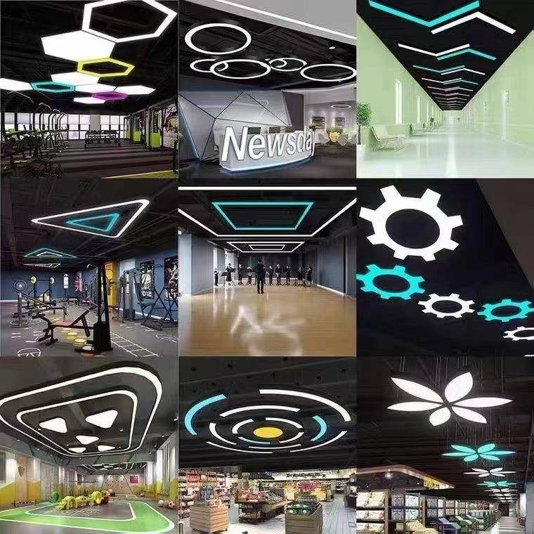商用led造型灯办公室健身房商场超市工装异形灯创意造型工业吊灯