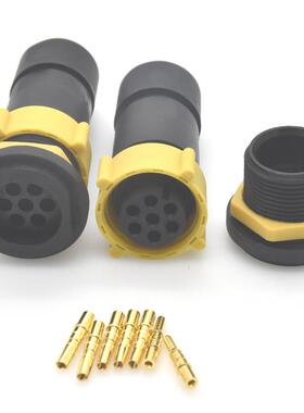 M25-7P塑胶防水连接器 30A电流冷压航空插头