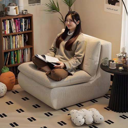 懒人沙发简约现代家用小沙发阳台休闲客厅灯芯绒可坐可躺沙发椅