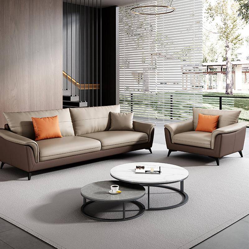 办公室办公沙发新中式老板商务接待大厅会客经理室三人位实木茶几