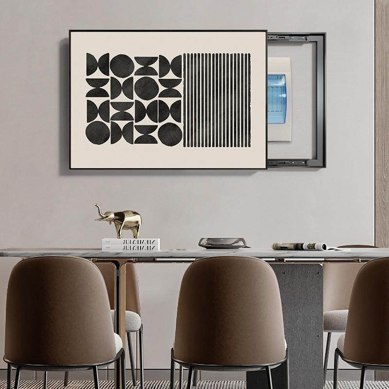 轻奢电表箱画装饰画配电箱强电箱电闸盒子现代简约免打孔开关