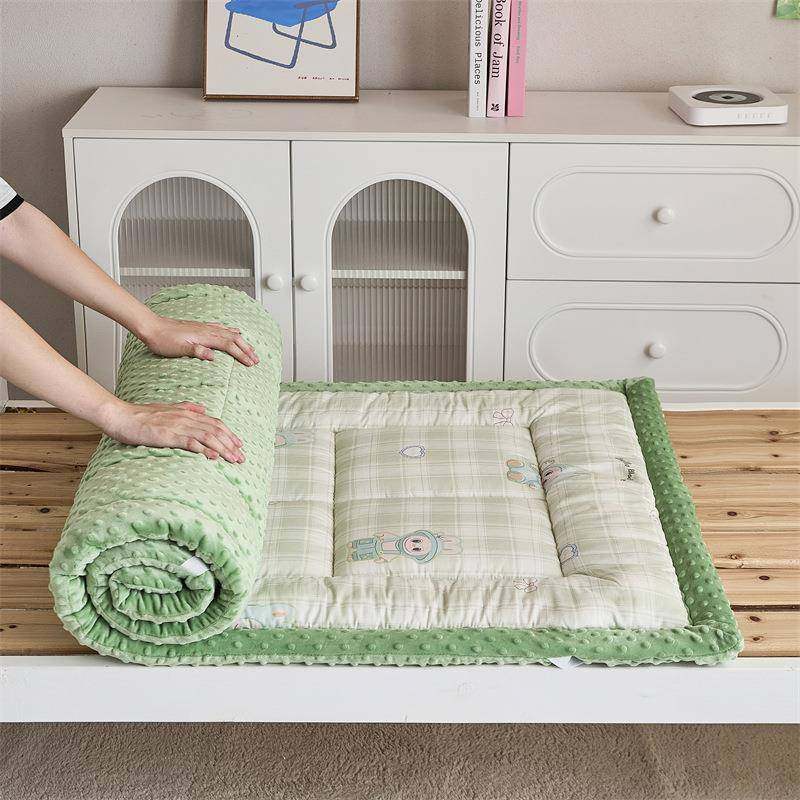 2025全棉纯棉印花豆豆绒床垫学生宿舍上下铺A版全棉B版豆豆绒床褥