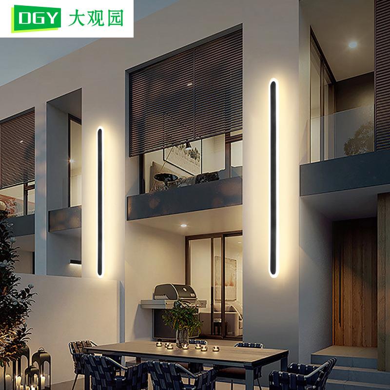 大观园户外壁灯极简室外室内长条灯别墅围墙大门超亮庭院柱子003