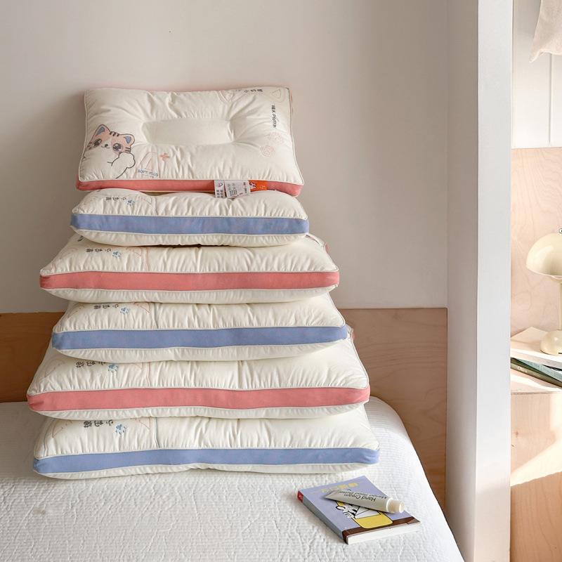 A类全棉小奶猫亲子枕枕头枕芯护颈椎助睡眠家用儿童学生小号成人