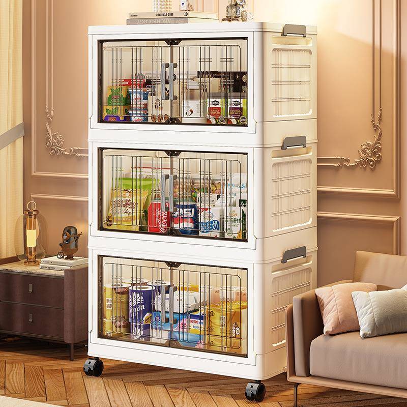 45-75宽多层家用置物柜儿童储物柜折叠式双开门客厅卧室收纳柜子