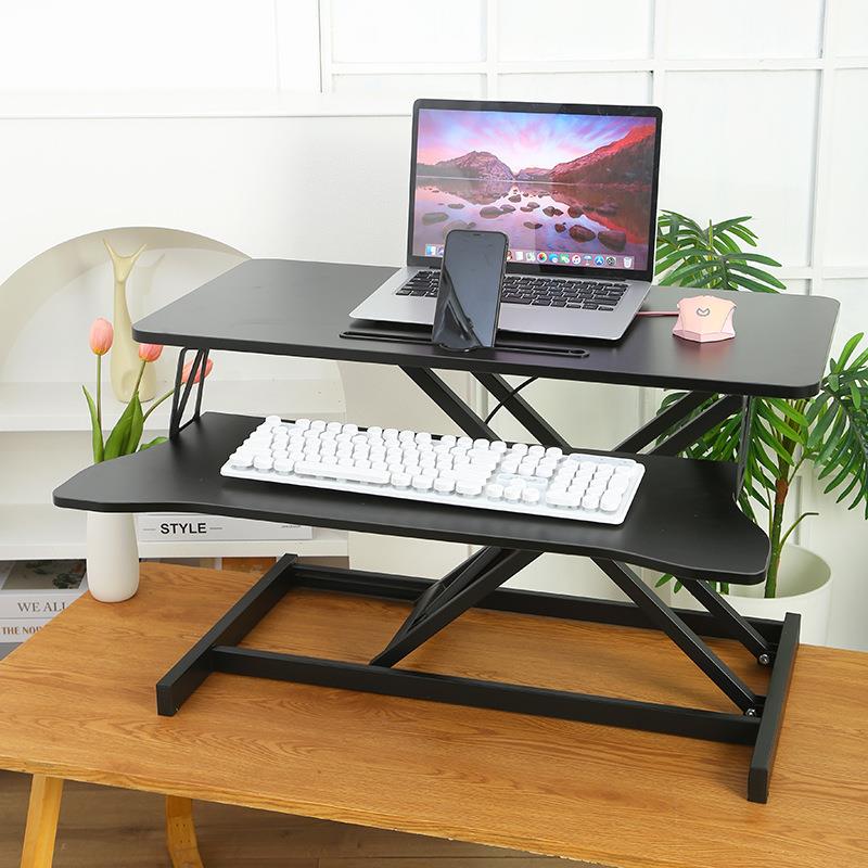 80cm电脑桌面升降台气动款可折叠电脑桌子站立式办公桌升降桌上桌
