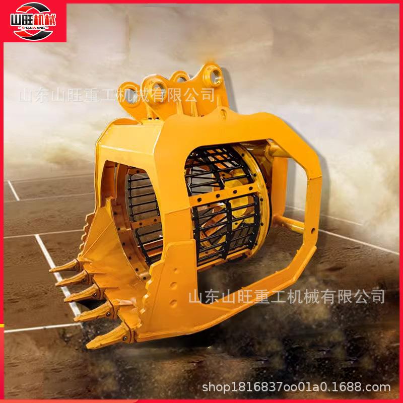 清理建筑垃圾旋转滚筒筛砂石分离筛选斗 河道洗沙配件铲分斗