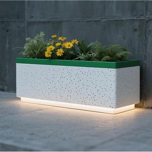 户外不锈钢组合花箱商业街道路金属隔断售楼部成品铁艺花坛种植箱