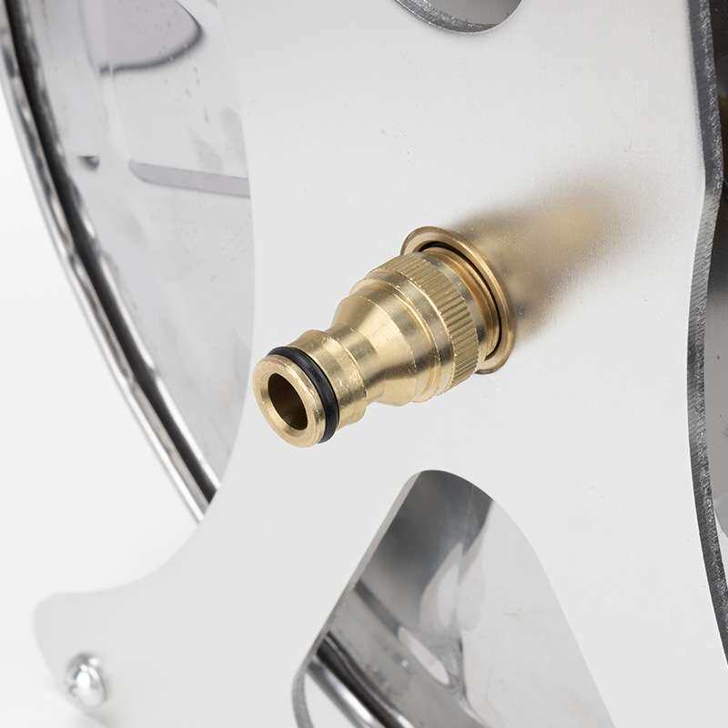 B60金属不锈钢水管车架洗车浇花水管收纳架卷管器洗车水管收纳架