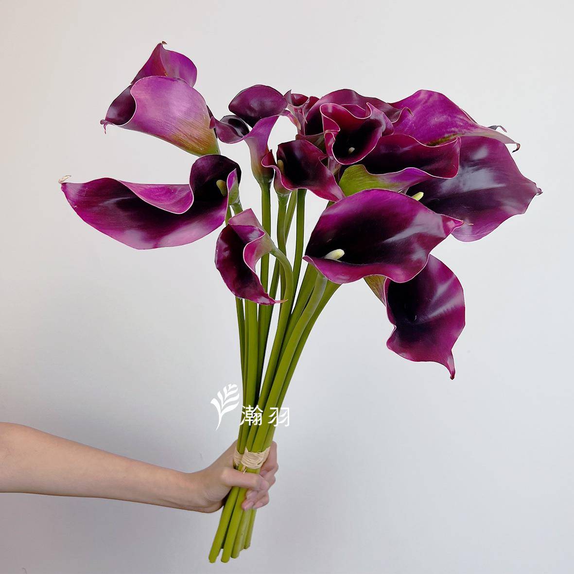 5枝手札海芋马蹄莲仿真花家居客厅餐桌装饰摆件拍照道具婚庆布景