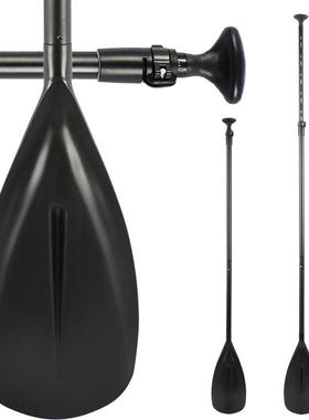 博荣黑色拼接可调节3段式铝合金冲浪板划桨sup桨单边单叶桨船桨