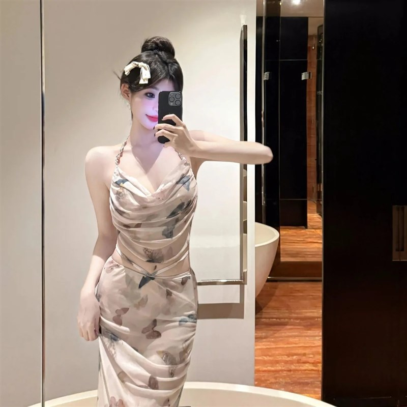 泳衣女少女韩版ins比基尼三件套韩版ins风仙女范2025新款长裙度假