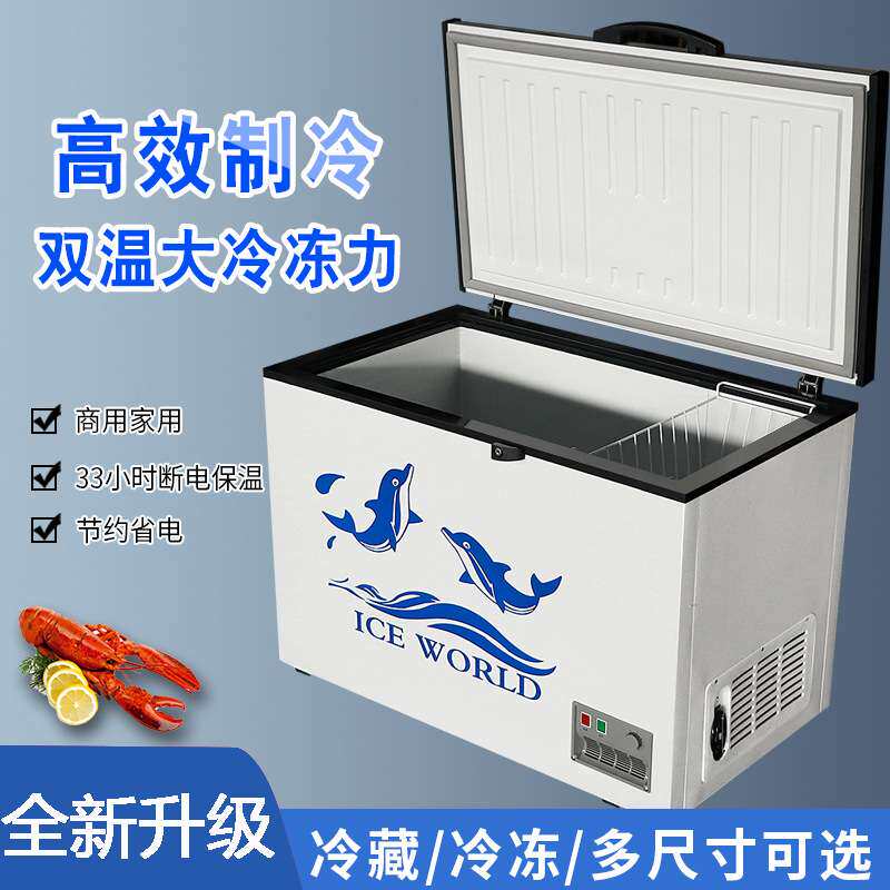 冰柜商用大容量卧式冷藏柜保鲜冷冻柜两用小冷柜家用小型双温冰箱