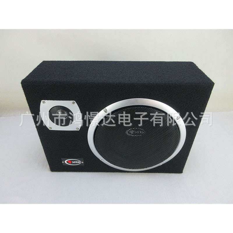 汽车音响改装 少爷仔 1510 10寸 扁柜方形有源低音炮带高音喇叭