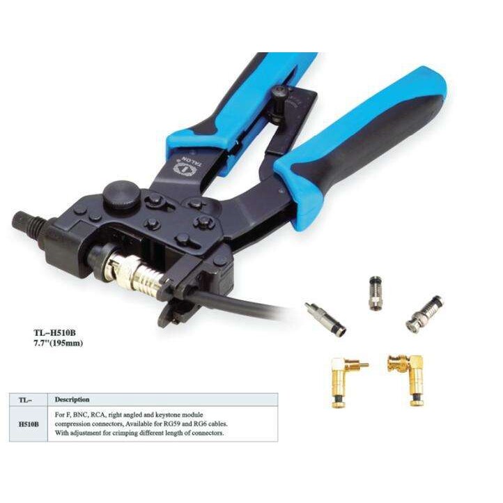 太龙工具TL-H510B视频线压接钳F头冷压钳RCA同轴压线 BNC挤压钳