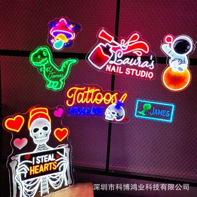 跨境Etsy霓虹灯广告牌图案人物装饰霓虹灯招牌房间布置Neon light
