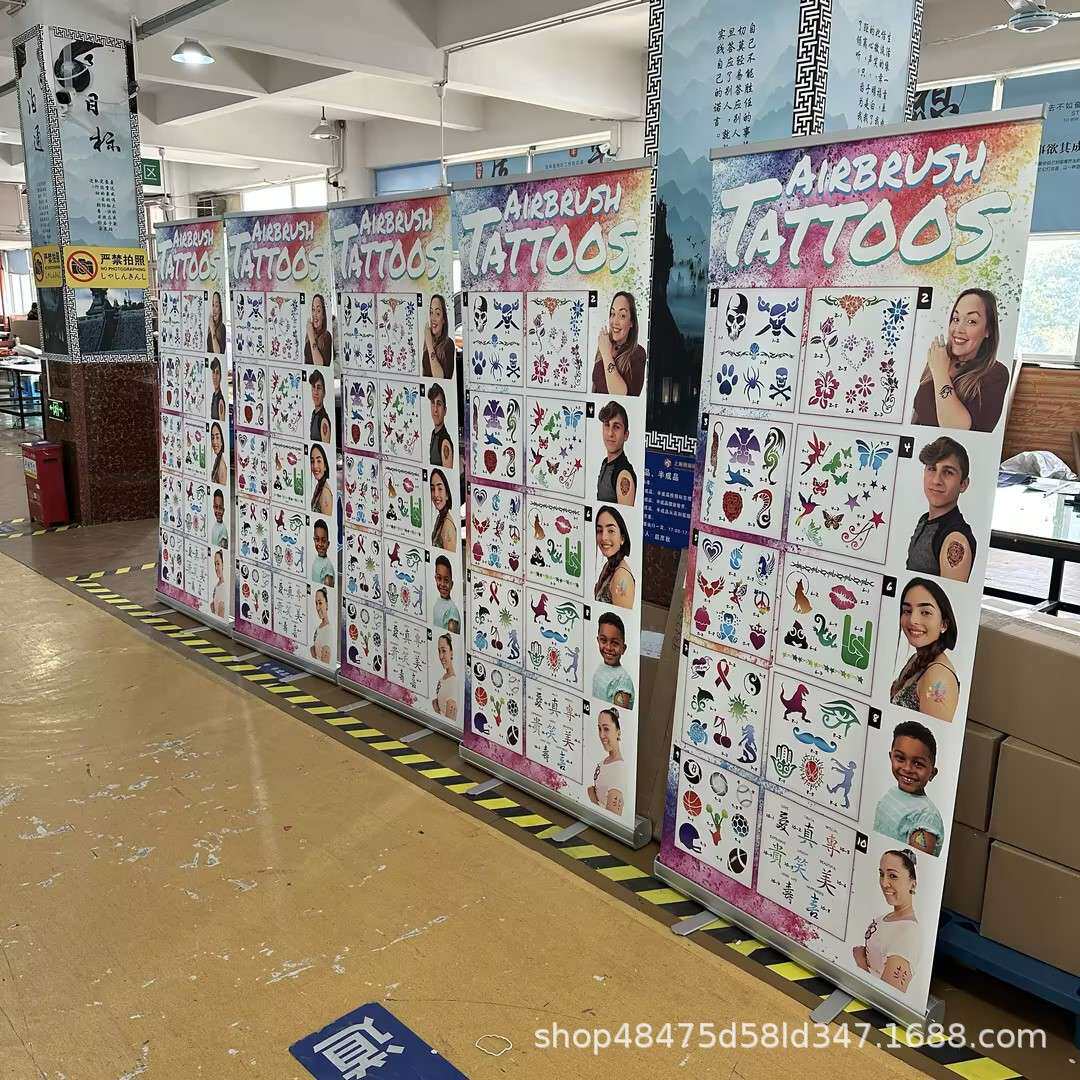广告喷绘写真门型展架易拉宝画面制作户外展示架厂家批量加工制作