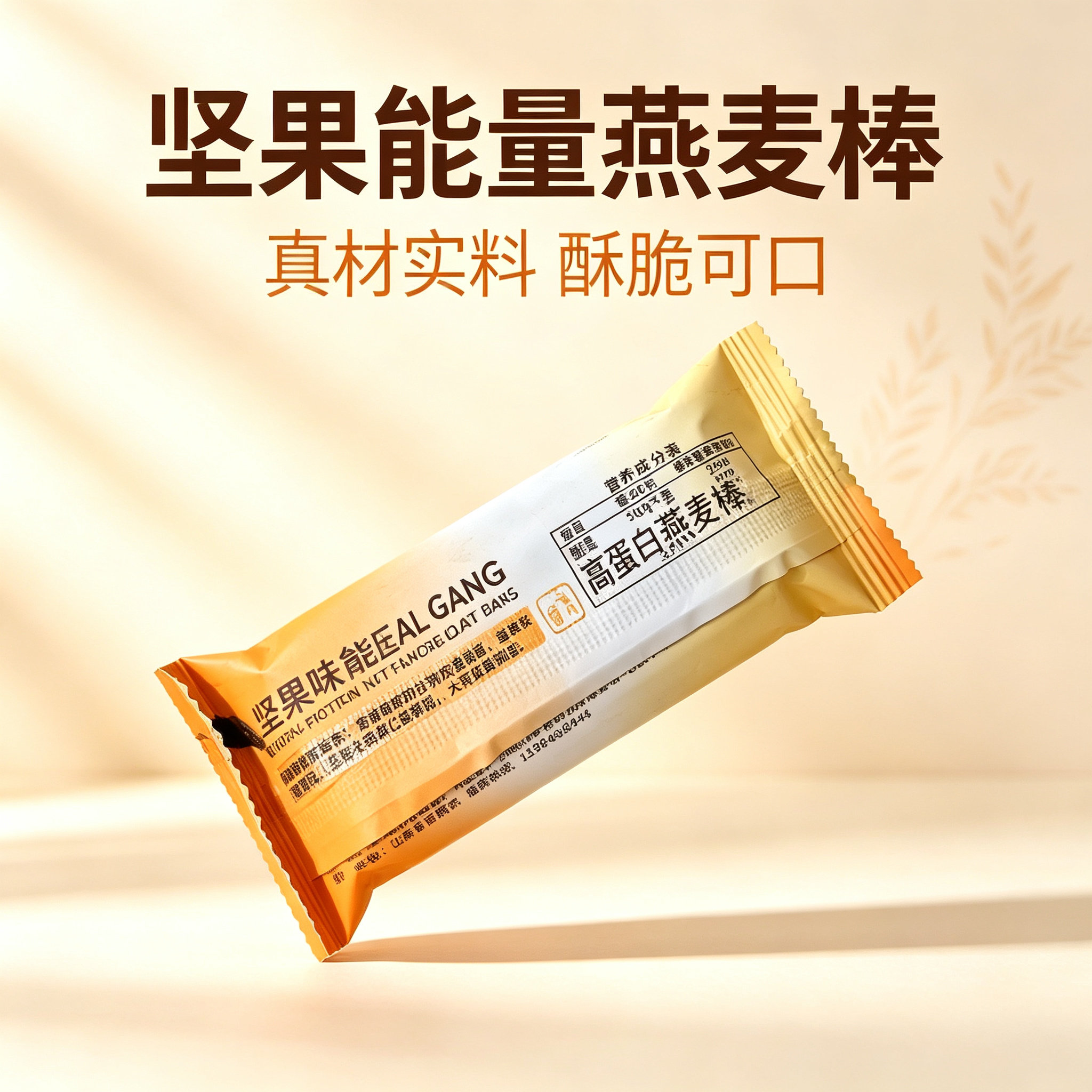 坚果味高蛋白燕麦棒独立小包装无加蔗糖饱腹零食代餐休闲小零食
