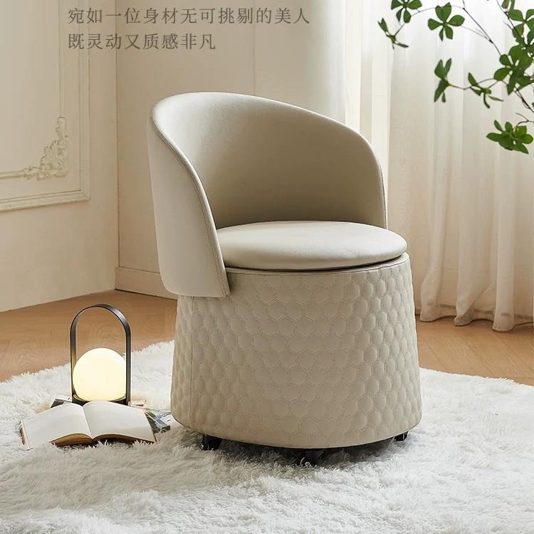 高端化妆凳可折叠收纳网红储物旋转可移动梳妆凳圆凳轻奢现代简约
