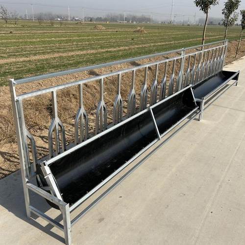 定位栏式羊食槽围栏羊料槽加厚胶皮翻转羊颈夹羊槽预防羊打架抢食