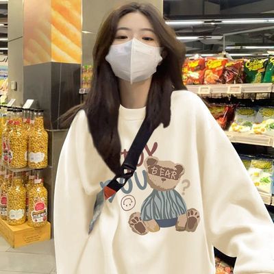 打底卫衣女内搭高级感卫衣秋冬季加绒加厚圆领上衣2025年新款宽松