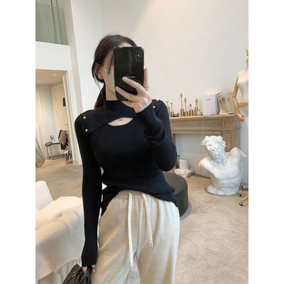 打底衣女内搭高级感可外穿配大衣毛衣女秋冬2025新款女装半高领镂