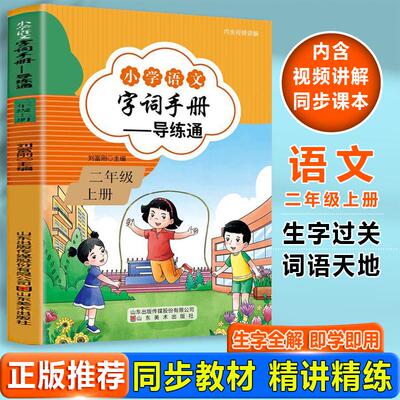 【新华正版】 小学语文字词手册—导练通（二年级上册）内含视频讲解一二三四五六年上册级积累与默写能手字词句段篇手册练习题人