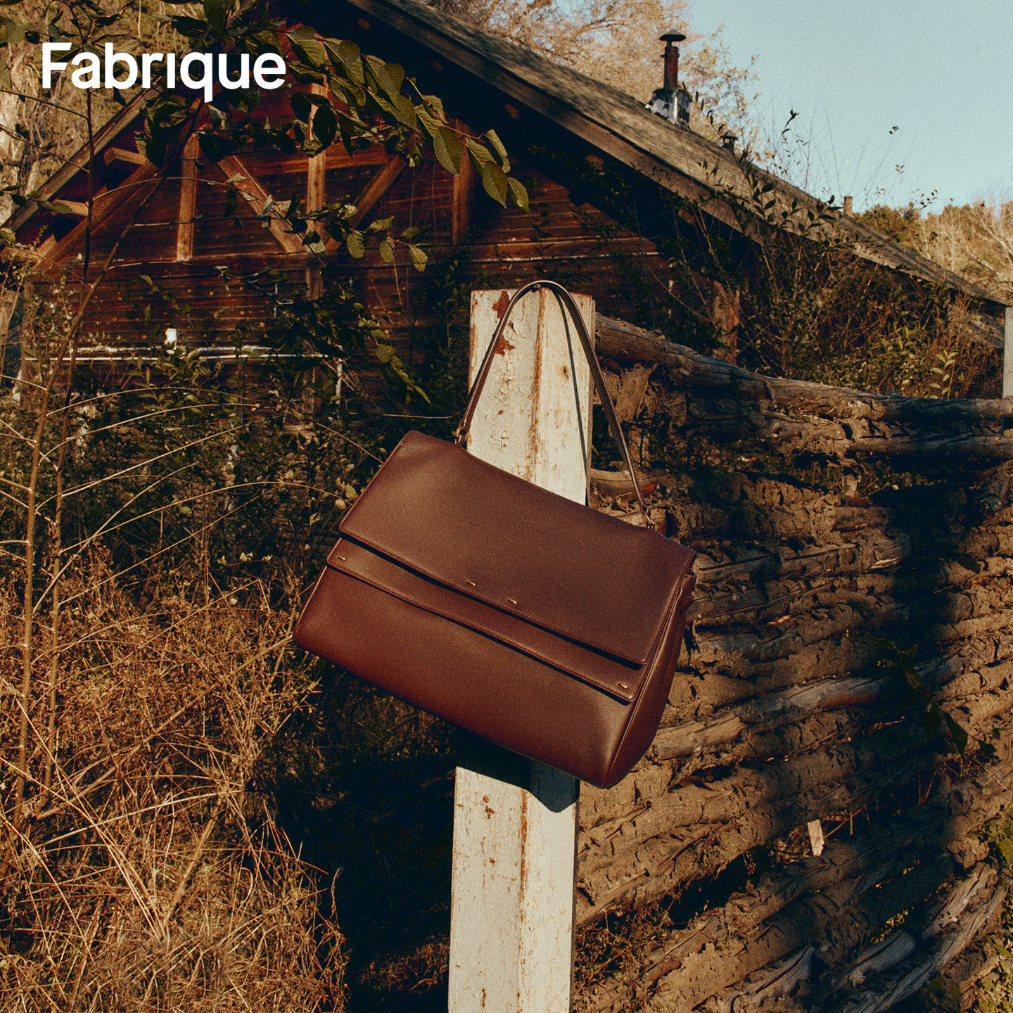 Fabrique摩卡棕平纹牛皮女士公文包通勤单肩手提斜挎大容量双肩包