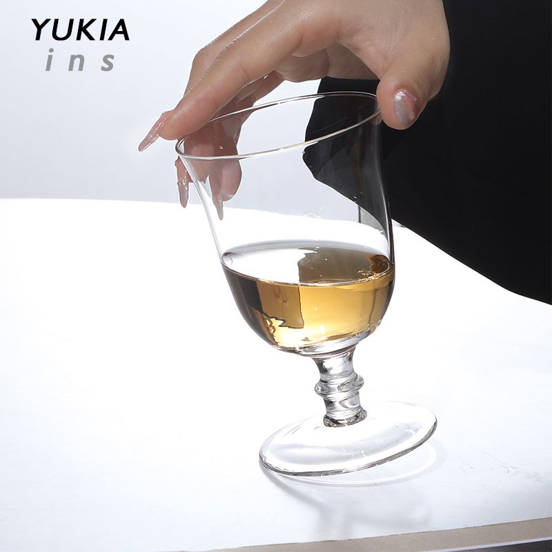 三更雪杯 雪浪太湖春已近 中古矮脚杯子日式复古U精酿啤酒杯水杯