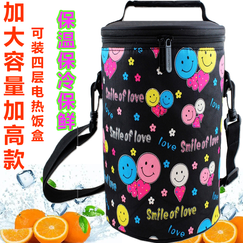 饭盒保温包特大号圆形p饭盒袋手提加厚铝箔保温包上班族学生便当