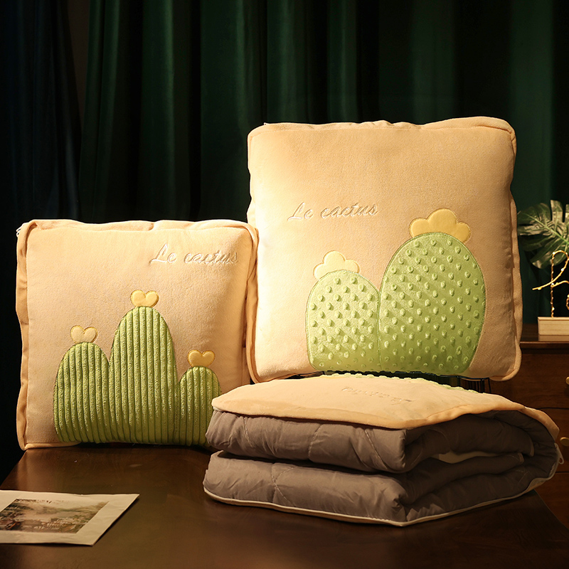 抱枕被子两用f汽车用靠枕折叠空调被男生款睡觉枕头毯子二合一夏