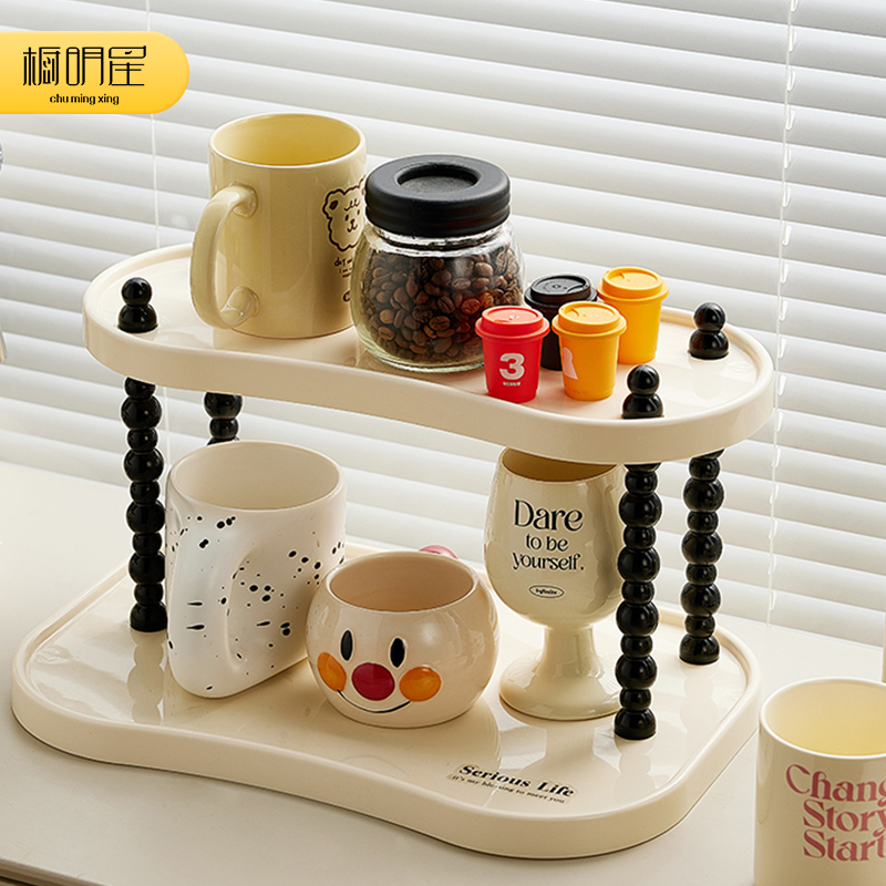 杯架杯子收纳置物架家用高档桌面茶杯架I子茶具收纳架餐边柜水杯